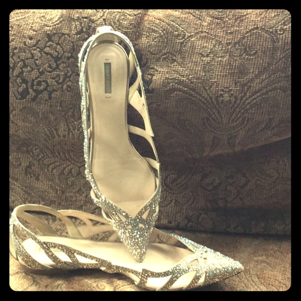 Giorgio Armani rhinestone flats